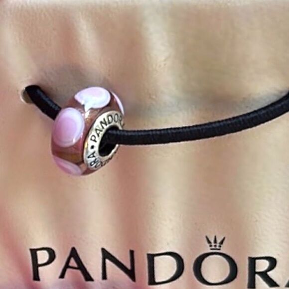 PANDORA™️ Sterling sSilver Murano Glass .925 Pink Bead Charm for Pandora Bracele - Picture 5 of 6